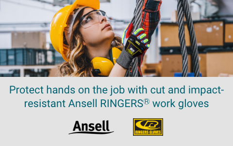 Ansell/Ringers Cut-Resistant Gloves Protect hands on the job with cut and impact-resistant Ansell RINGERS® work gloves