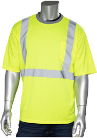 Protective Industrial Products Large Hi-Viz Yellow Mesh/Polyester Shirt