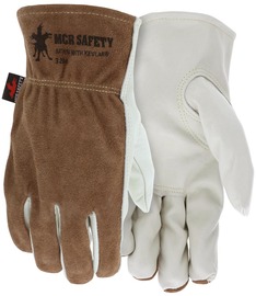 MCR Safety Large Beige Cowhide Unlined Drivers Gloves