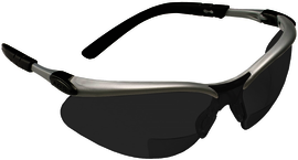 3M™ BX™ 1.5 Diopter Silver And Black Safety Glasses With Gray Anti-Fog Lens