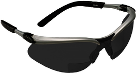 3M™ BX™ 2 Diopter Silver And Black Safety Glasses With Gray Anti-Fog Lens