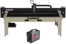 RADNOR™ 10' X 5' Cutting Table With Hypertherm® Powermax45 SYNC® Plasma Cutter And FlashCut® CNC Software RADNOR™ 10' X 5' Cutting Table With Hypertherm® Powermax45 SYNC® Plasma Cutter And FlashCut® CNC Software