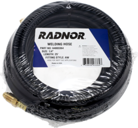 RADNOR™ 1/4" X 25' Black Rubber Single Hose With 5/8 - 18 Right Thread Hose Fittings RADNOR™ 1/4" X 25' Black Rubber Single Hose With 5/8 - 18 Right Thread Hose Fittings