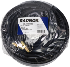 RADNOR™ 1/4" X 100' Black Rubber Single Hose With 5/8 - 18 Right Thread Hose Fittings RADNOR™ 1/4" X 100' Black Rubber Single Hose With 5/8 - 18 Right Thread Hose Fittings