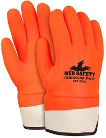 MCR Safety Large Orange PlyFlex Foam Lined PVC Chemical Resistant Gloves