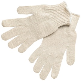 MCR Safety Natural Large Cotton/Polyester 7 Gauge Economy General Purpose Gloves WithKnit Wrist