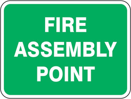 Accuform Signs® 18" X 24" Green And White .08" Engineer Grade Reflective Aluminum Directional & Traffic Sign "FIRE ASSEMBLY POINT"