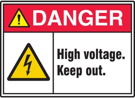Accuform Signs® 7" X 10" Black/Red/White/Yellow Aluminum Hazard & Emergency Sign "DANGER HIGH VOLTAGE KEEP OUT" Accuform Signs® 7" X 10" Black/Red/White/Yellow Aluminum Hazard & Emergency Sign "DANGER HIGH VOLTAGE KEEP OUT"