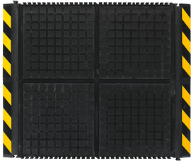 M+A Matting 36" X 43.75" Black With Yellow Edge Nitrile/PVC-Blended Foam Hog Heaven® Middle Linkable Anti-Fatigue Floor Mat With Customizable Solution M+A Matting 36" X 43.75" Black With Yellow Edge Nitrile/PVC-Blended Foam Hog Heaven® Middle Linkable Anti-Fatigue Floor Mat With Customizable Solution