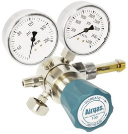 Airgas® Model 244 Nickel-Plated Brass Analytical Two Stage Regulator With CGA-580 Connection Airgas® Model 244 Nickel-Plated Brass Analytical Two Stage Regulator With CGA-580 Connection