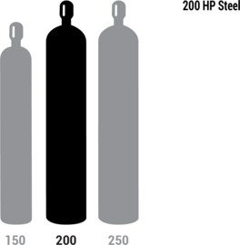 UHP (Ultra High Purity) Grade Oxygen, Size 200 High Pressure Steel Cylinder, CGA 540 UHP (Ultra High Purity) Grade Oxygen, Size 200 High Pressure Steel Cylinder, CGA 540