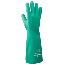 SHOWA™ X-Large Green Cotton Flock Lined 15 mil Nitrile Chemical Resistant Gloves