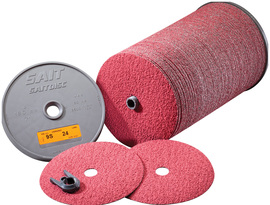 United Abrasives-SAIT 7" Dia X 7/8" Arbor 36 Grit Ceramic with Grinding Aid High Performance Fiber Disc