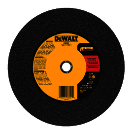 DEWALT® 14" X 7/64" X 1" HP 24 Grit Premium Aluminum Oxide Type 1 Cut Off Wheel With A24R Blades 