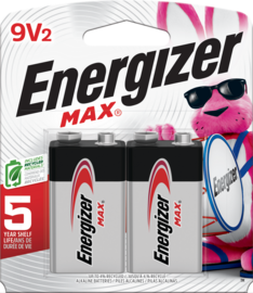 Energizer® 9 Volt Alkaline Battery (2 Per Package)