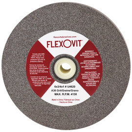 FlexOVit® 6" 36 Grit Coarse/Medium Aluminum Oxide Bench Grinder Wheel