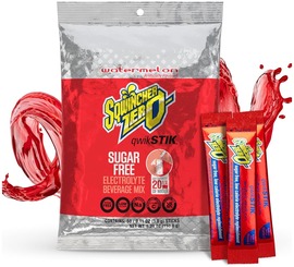Sqwincher® .11 Ounce Watermelon Flavor Qwik Stik® ZERO Powder Concentrate Package Sugar Free/Low Calorie Electrolyte Drink (50 per Pack) Sqwincher® .11 Ounce Watermelon Flavor Qwik Stik® ZERO Powder Concentrate Package Sugar Free/Low Calorie Electrolyte Drink (50 per Pack)