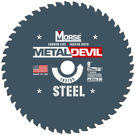 Morse® 9" 48 Teeth Metal Devil Carbide Tipped Circular Saw Blade (Steel Cutting) Morse® 9" 48 Teeth Metal Devil Carbide Tipped Circular Saw Blade (Steel Cutting)