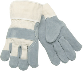 Memphis Glove Large White And Natural Select Shoulder White Canvas Palm Gloves With Canvas Back And Safety Cuff