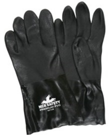 MCR Safety Large Black PlyFlex PVC Chemical Resistant Gloves