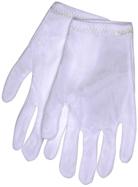 MCR Safety Medium White Medium Weight Nylon Inspection Gloves With Hemmed Cuff