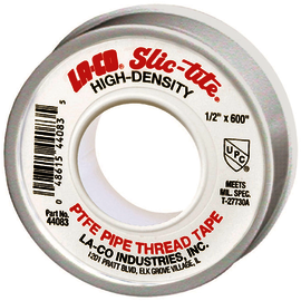 LA-CO® Slic-Tite 1/2" X 600" White PTFE Pipe Thread Tape LA-CO® Slic-Tite 1/2" X 600" White PTFE Pipe Thread Tape