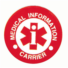 MSA Red/White Vinyl Medical Information Carrier MSA Red/White Vinyl Medical Information Carrier
