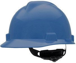 MSA Blue V-Gard® Polyethylene Cap Style Hard Hat With 4 Point Ratchet Suspension MSA Blue V-Gard® Polyethylene Cap Style Hard Hat With 4 Point Ratchet Suspension
