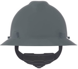MSA Gray V-Gard® Polyethylene Full Brim Hard Hat With 4 Point Ratchet Suspension MSA Gray V-Gard® Polyethylene Full Brim Hard Hat With 4 Point Ratchet Suspension