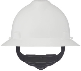 MSA White V-Gard® Polyethylene Full Brim Hard Hat With 4 Point Ratchet Suspension MSA White V-Gard® Polyethylene Full Brim Hard Hat With 4 Point Ratchet Suspension