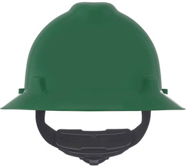 MSA Green V-Gard® Polyethylene Full Brim Hard Hat With 4 Point Ratchet Suspension MSA Green V-Gard® Polyethylene Full Brim Hard Hat With 4 Point Ratchet Suspension