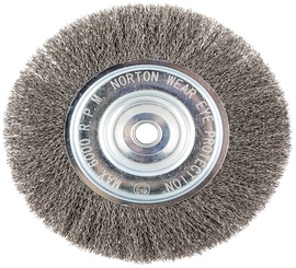 Norton® 8 " X 5/8" Steel/Carbon Crimped Wheel Brush Norton® 8 " X 5/8" Steel/Carbon Crimped Wheel Brush