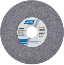 Norton® 7" X 1/2" X 1 1/4" 46 Grit Aluminum Oxide Type 1 Toolroom Wheel Norton® 7" X 1/2" X 1 1/4" 46 Grit Aluminum Oxide Type 1 Toolroom Wheel