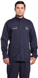 OEL 2X Blue Cotton Blend Premium Indura Flame Resistant Jacket With Non-Metallic Zipper Hook and Loop Closure