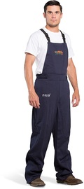 OEL Medium Blue Cotton Blend Premium Indura Flame Resistant Bib-Overall With Non-Metallic Zipper Hook and Loop Closure