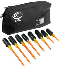 OEL Orange/Yellow Steel And Rubber 8 Piece Screwdriver Tool Kit OEL Orange/Yellow Steel And Rubber 8 Piece Screwdriver Tool Kit