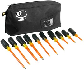 OEL Orange/Yellow Steel And Rubber 10 Piece Screwdriver Tool Kit OEL Orange/Yellow Steel And Rubber 10 Piece Screwdriver Tool Kit