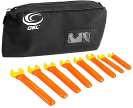 OEL Orange/Yellow Steel And Rubber 8 Piece Wrench Tool Kit OEL Orange/Yellow Steel And Rubber 8 Piece Wrench Tool Kit