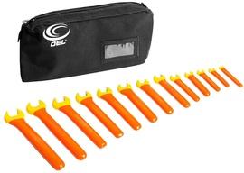 OEL Orange/Yellow Steel And Rubber 13 Piece Wrench Tool Kit OEL Orange/Yellow Steel And Rubber 13 Piece Wrench Tool Kit
