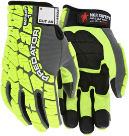 MCR Safety® X-Large Predator® Leather Cut Resistant Gloves With Polyurethane Coated Back