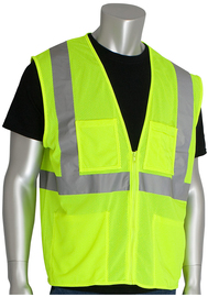 Protective Industrial Products 3X Hi-Viz Yellow Mesh And Polyester Four Pocket Vest