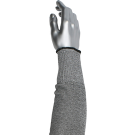 RADNOR™ 18" Long Gray Kut Gard® ATA® Technology HPPE Fiber Cut A9 ANSI Level Cut Resistant Sleeve