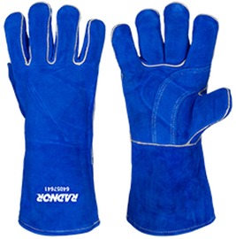 RADNOR™ Large 14" Blue Premium Cowhide Cotton/Foam Lined Welders Gloves