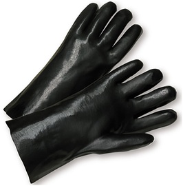 RADNOR™ Large 14" Black Interlock Lined Supported PVC Chemical Resistant Gloves RADNOR™ Large 14" Black Interlock Lined Supported PVC Chemical Resistant Gloves