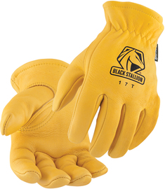 Black Stallion® Small Gold Grain Elkskin/Cotton Unlined Drivers Gloves