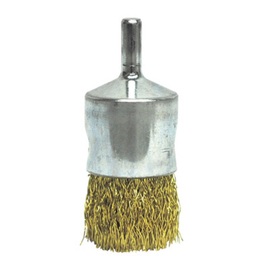 Weiler® 1" X 1/4" Brass Crimped Wire End Brush