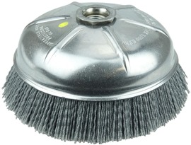 Weiler® 6" X 5/8" - 11" Nylox® Silicon Carbide Crimped Fill Cup Brush Weiler® 6" X 5/8" - 11" Nylox® Silicon Carbide Crimped Fill Cup Brush