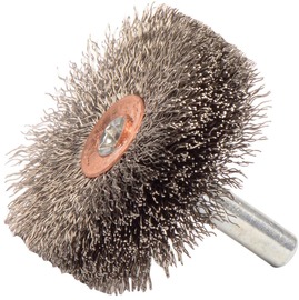 Weiler® 1-3/4" X 1/4" Stainless Steel Crimped Wire Stem Mounted Wheel Brush Weiler® 1-3/4" X 1/4" Stainless Steel Crimped Wire Stem Mounted Wheel Brush