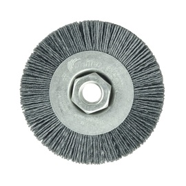 Weiler® 4" X 5/8" - 11" Burr-RX™ Ceramic Crimped Nylon Filament Wheel Brush Weiler® 4" X 5/8" - 11" Burr-RX™ Ceramic Crimped Nylon Filament Wheel Brush