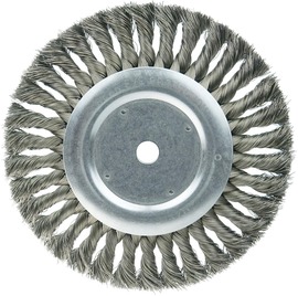 Weiler® 8" X 5/8" Wolverine™ Steel Knot Wire Wheel Brush Weiler® 8" X 5/8" Wolverine™ Steel Knot Wire Wheel Brush